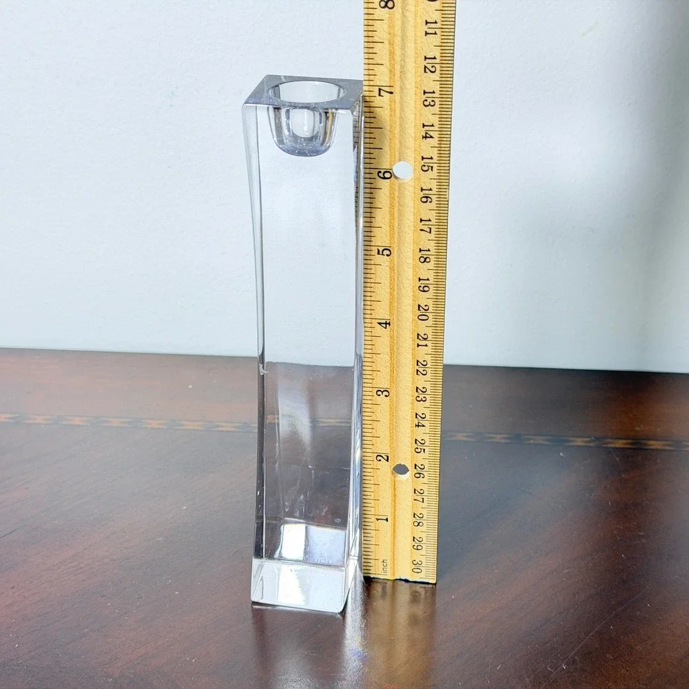 Vintage Nambé Kissing Crystal Candlestick Holder 7